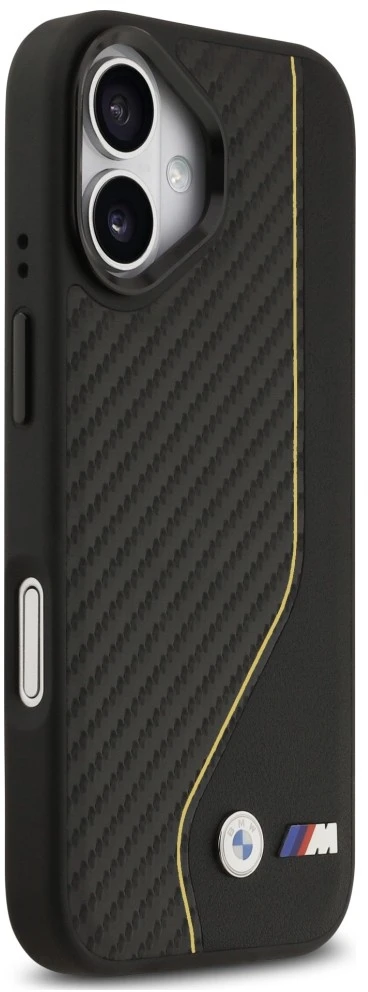 BMW M Carbon Line ir logotipo „MagSafe“ dėklas, skirtas iPhone 17 – Geltona