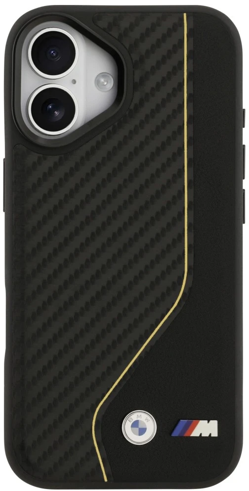BMW M Carbon Line ir logotipo „MagSafe“ dėklas, skirtas iPhone 17 – Geltona
