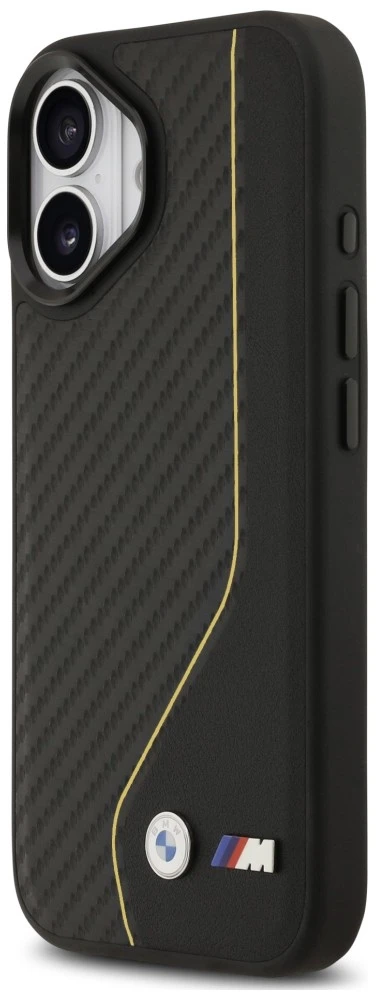 BMW M Carbon Line ir logotipo „MagSafe“ dėklas, skirtas iPhone 17 – Geltona