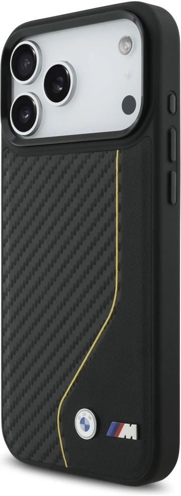 Dėklas BMW M Carbon Line & Logo MagSafe Apple iPhone 17 Pro Max geltonas