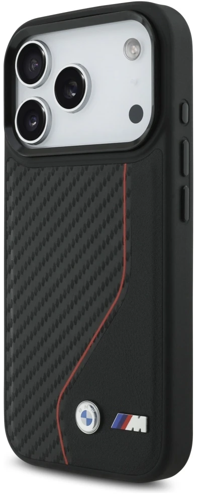 BMW M Carbon Line ir logotipo MagSafe dėklas, skirtas iPhone 17 Pro - Raudona