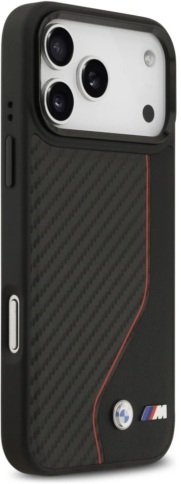 BMW M Carbon Line ir logotipo „MagSafe“ dėklas, skirtas iPhone 17 Pro Max - Raudona
