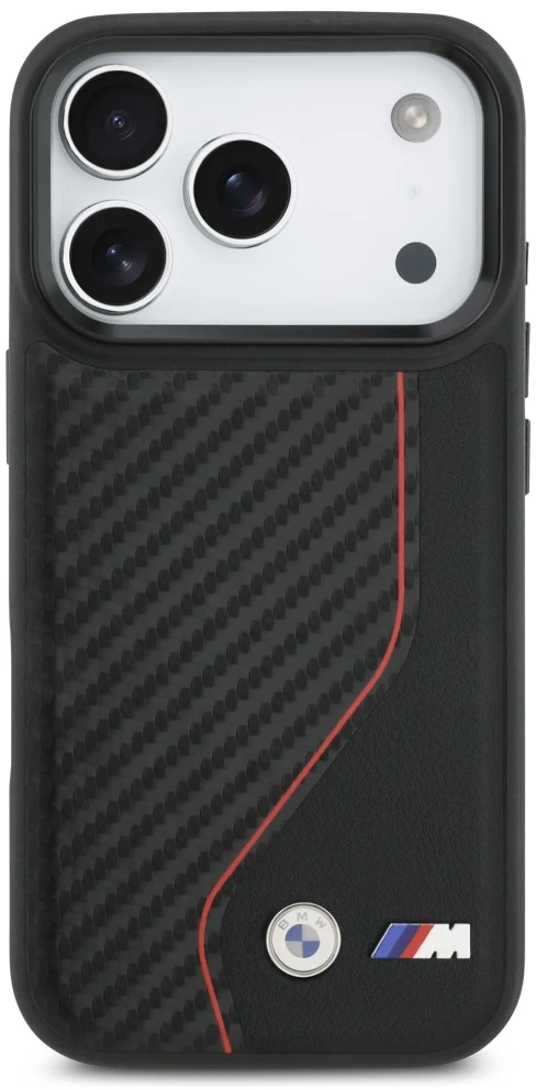 BMW M Carbon Line ir logotipo MagSafe dėklas, skirtas iPhone 17 Pro - Raudona