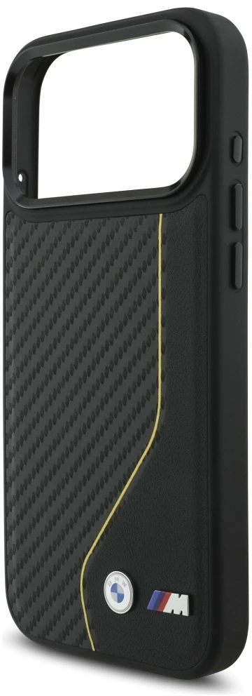 Dėklas BMW M Carbon Line & Logo MagSafe Apple iPhone 17 Pro Max geltonas