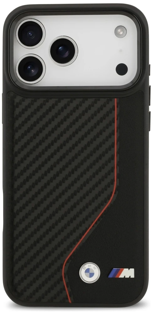 BMW M Carbon Line ir logotipo „MagSafe“ dėklas, skirtas iPhone 17 Pro Max - Raudona