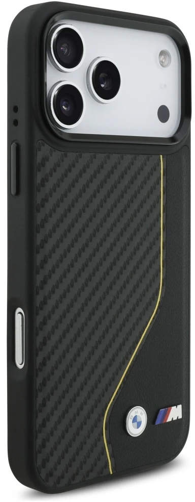 Dėklas BMW M Carbon Line & Logo MagSafe Apple iPhone 17 Pro Max geltonas