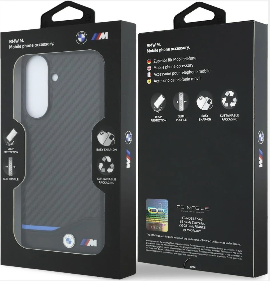 Dėklas BMW M Carbon Samsung Galaxy A57 5G juodos spalvos