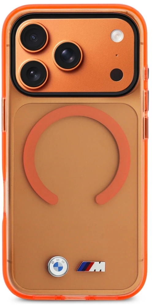 Dėklas BMW M IML Metal Logos MagSafe Case for iPhone 17 Pro Max - Pro Oranžinis