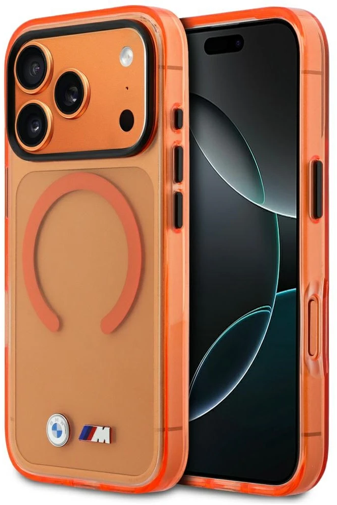 Dėklas BMW M IML Metal Logos MagSafe Case for iPhone 17 Pro Max - Pro Oranžinis