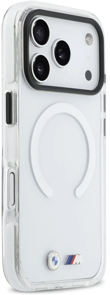 BMW M IML smūgiams atsparus metalinis logotipų „MagSafe“ dėklas, skirtas „iPhone 17 Pro Max“ – permatomas