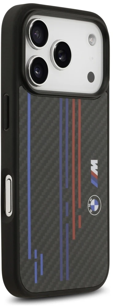 Dėklas BMW M Kevlar Lines & Logo MagSafe Apple iPhone 17 Pro juodos spalvos