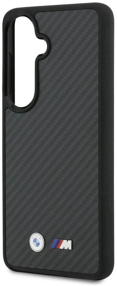 Dėklas BMW M Kevlar Logo MagSafe for Samsung Galaxy S26 juodos spalvos