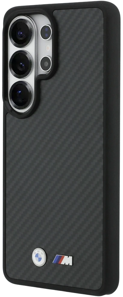 Dėklas BMW M Kevlar Logo MagSafe Samsung Galaxy S26 Ultra juodos spalvos
