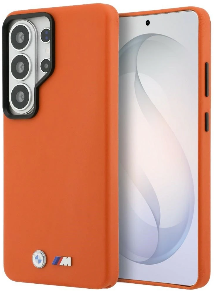 Dėklas BMW M Metal Logo MagSafe for Samsung Galaxy S26 Ultra oranžinis