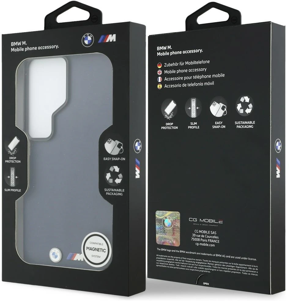 Dėklas BMW M Metal Logo MagSafe Samsung Galaxy S26 Ultra navy mėlynas