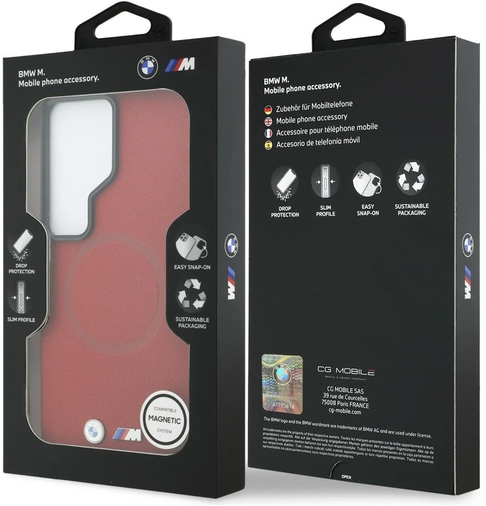 Dėklas BMW M Metal Logo MagSafe Samsung Galaxy S26 Ultra red