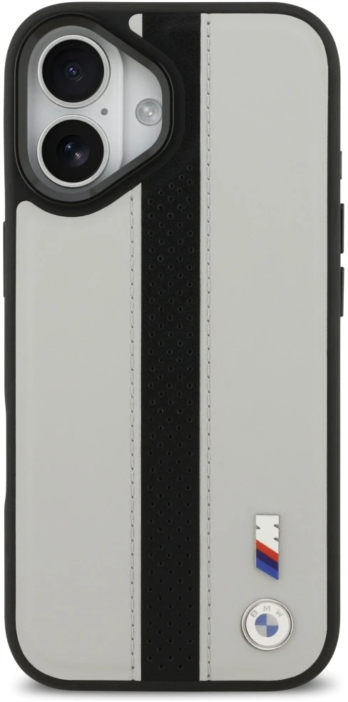 Dėklas BMW M perforuotos juostelės logotipu MagSafe Apple iPhone 17 pilkas