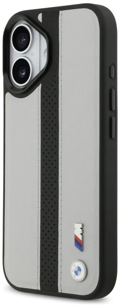 Dėklas BMW M perforuotos juostelės logotipu MagSafe Apple iPhone 17 pilkas