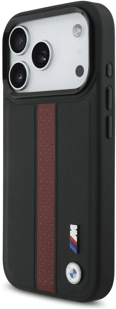 Dėklas BMW M Perforated Stripe Logo MagSafe Apple iPhone 17 Pro red