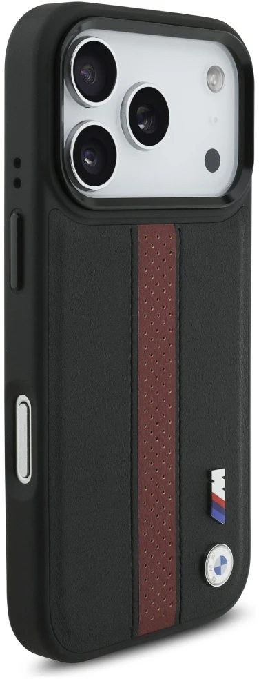 Dėklas BMW M Perforated Stripe Logo MagSafe Apple iPhone 17 Pro red