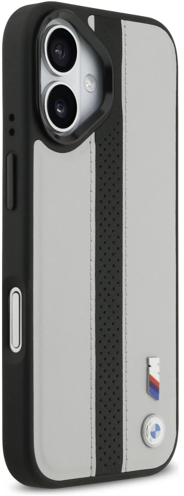 Dėklas BMW M perforuotos juostelės logotipu MagSafe Apple iPhone 17 pilkas