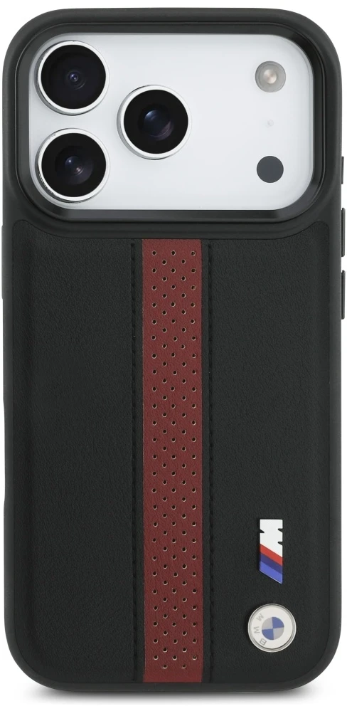 Dėklas BMW M Perforated Stripe Logo MagSafe Apple iPhone 17 Pro red