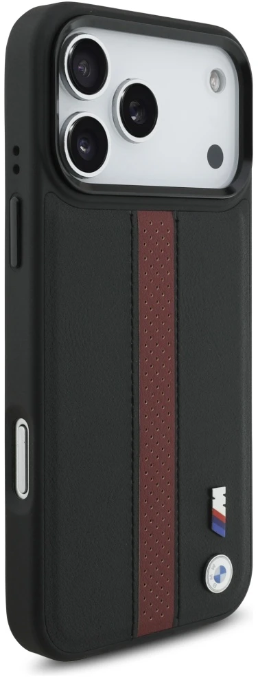 Dėklas BMW M Perforated Stripe Logo MagSafe Apple iPhone 17 Pro Max red