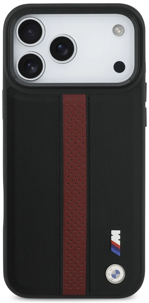 Dėklas BMW M Perforated Stripe Logo MagSafe Apple iPhone 17 Pro Max red
