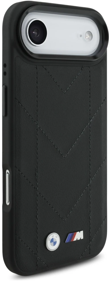 Dėklas BMW M Quilted Logo MagSafe Apple iPhone 17 Air juodos spalvos