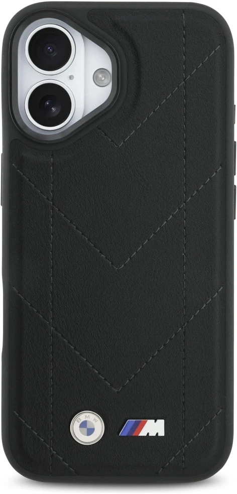 Dėklas BMW M Quilted Logo MagSafe Apple iPhone 17 juodos spalvos