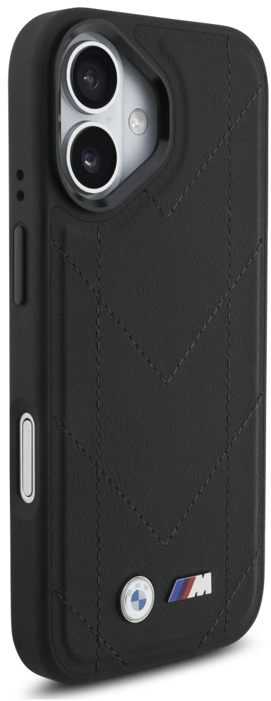 Dėklas BMW M Quilted Logo MagSafe Apple iPhone 17 juodos spalvos