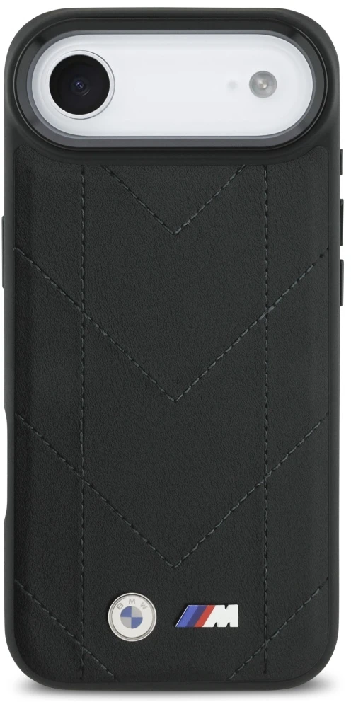 Dėklas BMW M Quilted Logo MagSafe Apple iPhone 17 Air juodos spalvos