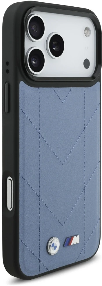 Dėklas BMW M Quilted Logo MagSafe Apple iPhone 17 Pro Max mėlynas