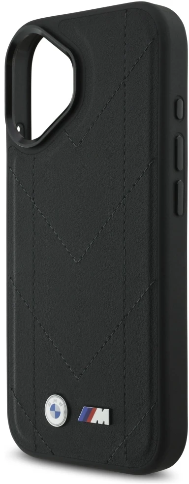Dėklas BMW M Quilted Logo MagSafe Apple iPhone 17 juodos spalvos