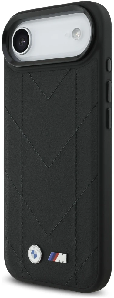 Dėklas BMW M Quilted Logo MagSafe Apple iPhone 17 Air juodos spalvos