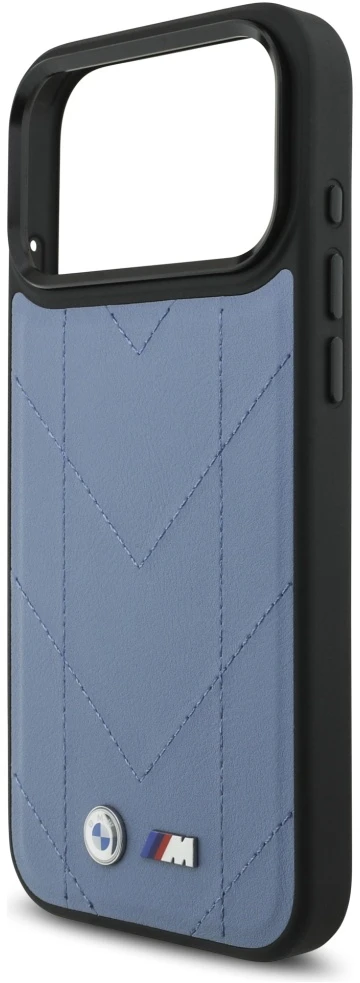 Dėklas BMW M Quilted Logo MagSafe Apple iPhone 17 Pro Max mėlynas