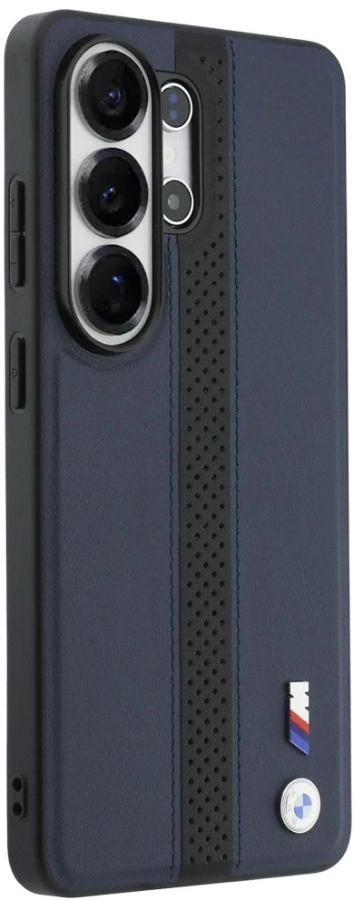 Dėklas BMW Perforated Stripe Logo MagSafe Samsung Galaxy S26 Ultra mėlynos spalvos