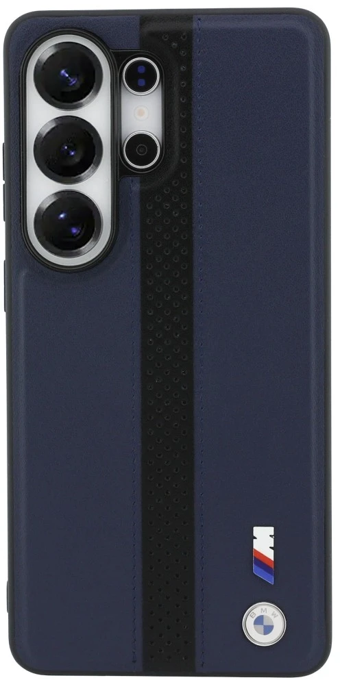 Dėklas BMW Perforated Stripe Logo MagSafe Samsung Galaxy S26 Ultra mėlynos spalvos