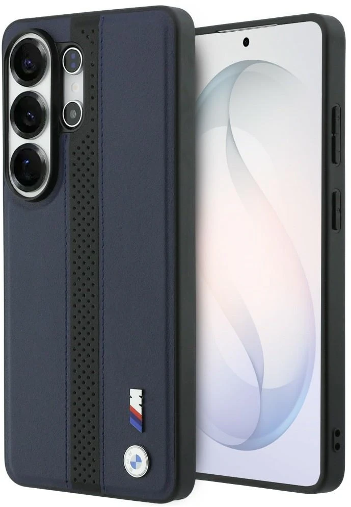 Dėklas BMW Perforated Stripe Logo MagSafe Samsung Galaxy S26 Ultra mėlynos spalvos
