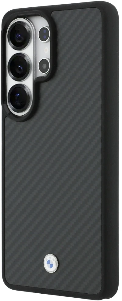 Dėklas BMW Sign Magnetic Carbon Fiber MagSafe Samsung Galaxy S26 Ultra juodos spalvos