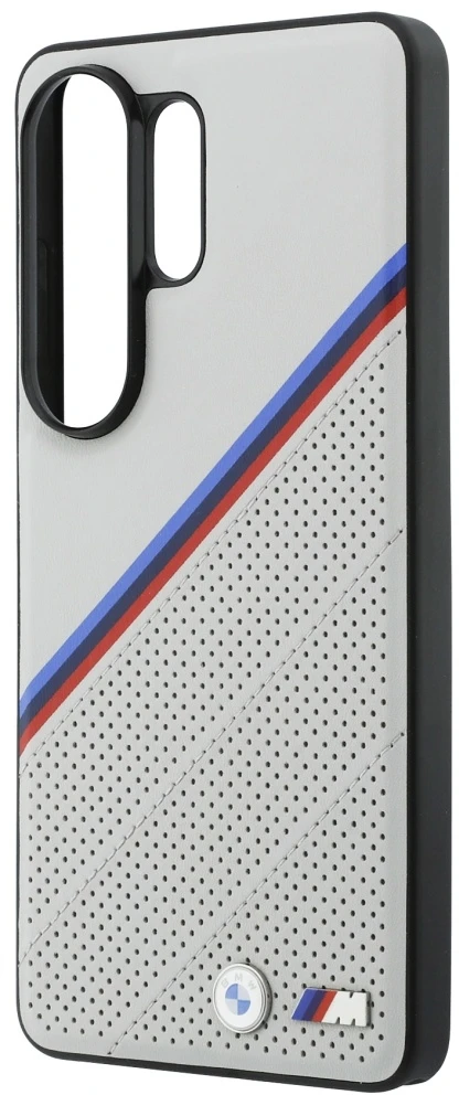 Dėklas BMW Tricolor Metal Logo MagSafe Samsung Galaxy S26 Ultra pilkas