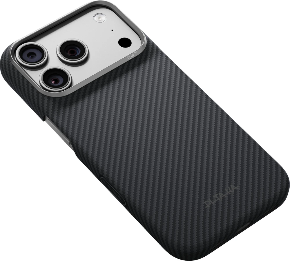 Dėklas Burga Pitaka Edge Case, Juodas/Pilkas Twill – iPhone 18/17 Pro