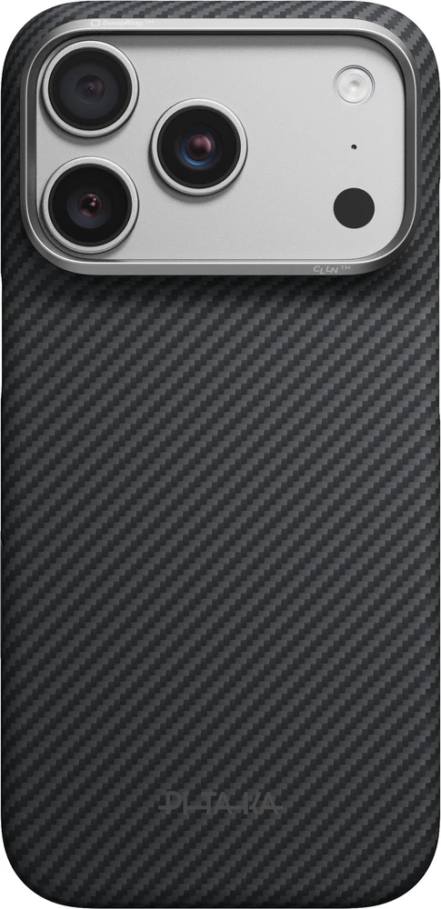 Dėklas Burga Pitaka Edge Case, Juodas/Pilkas Twill – iPhone 18/17 Pro