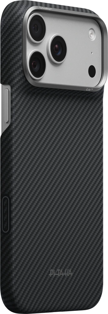Dėklas Burga Pitaka Edge Case, Juodas/Pilkas Twill – iPhone 18/17 Pro Max