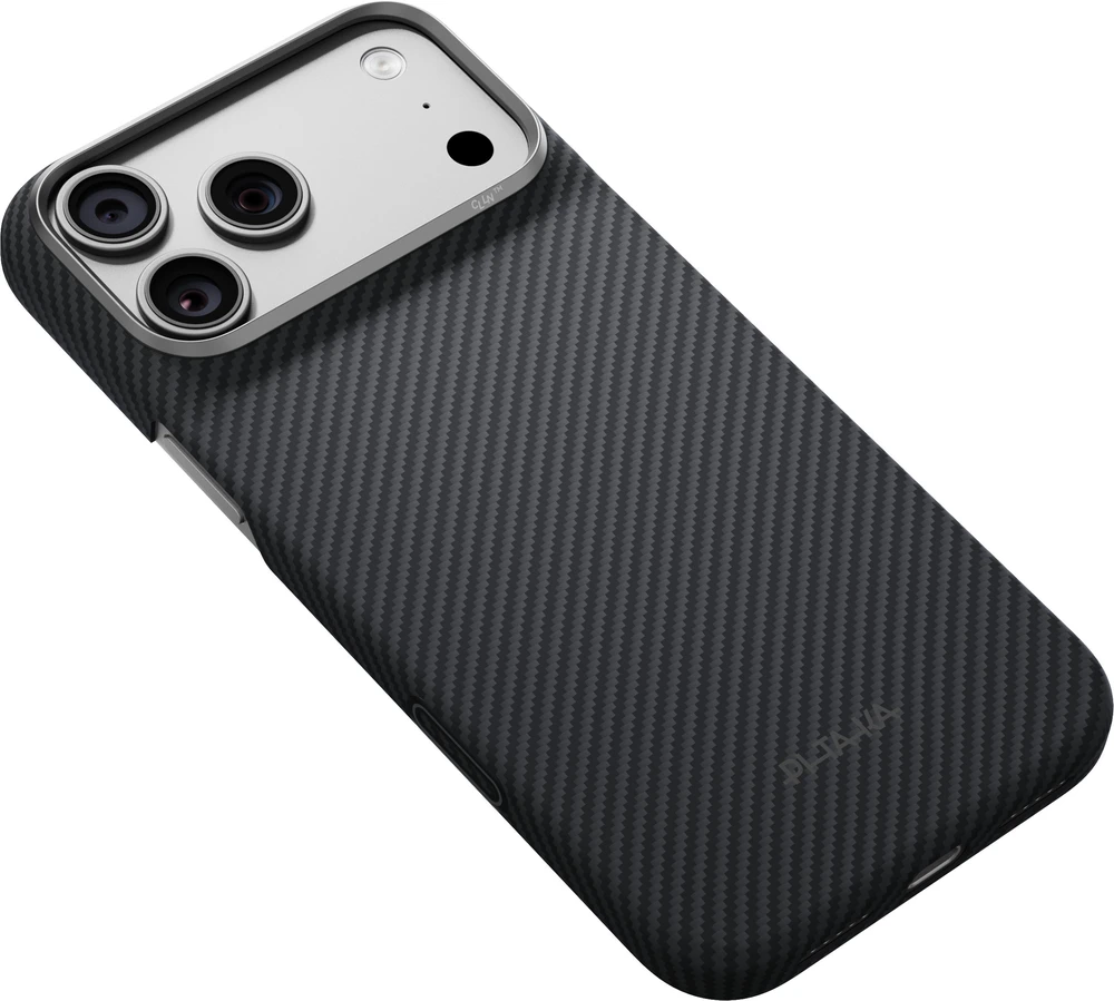 Dėklas Burga Pitaka Edge Case, Juodas/Pilkas Twill – iPhone 18/17 Pro Max