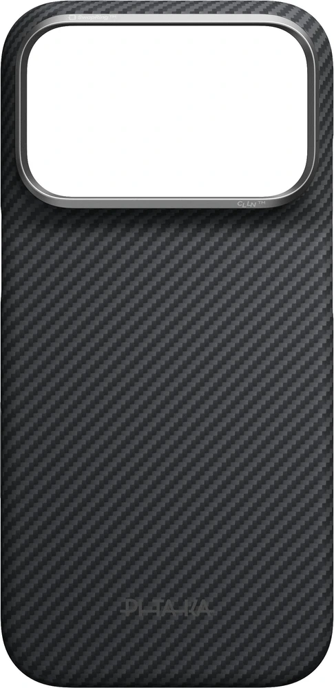 Dėklas Burga Pitaka Edge Case, Juodas/Pilkas Twill – iPhone 18/17 Pro