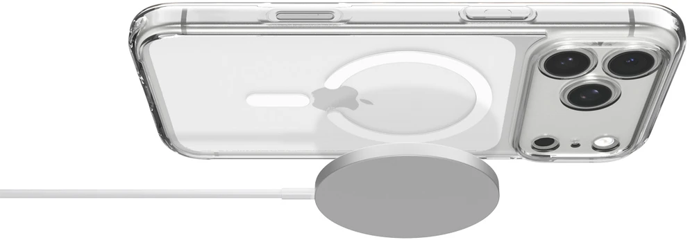 Dėklas Spigen Ultra Hybrid MagSafe, clear baltas – iPhone 18 Pro/17 Pro