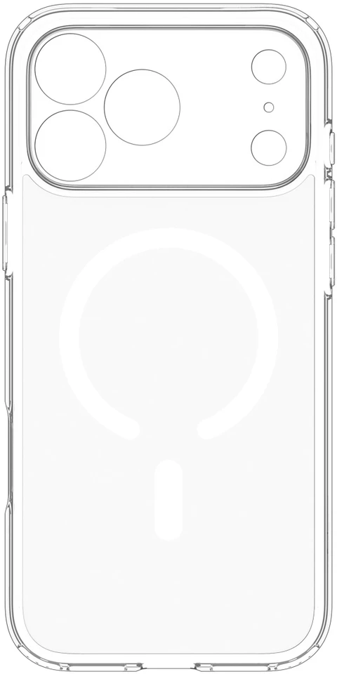 Dėklas Spigen Ultra Hybrid MagSafe, clear baltas – iPhone 18 Pro/17 Pro