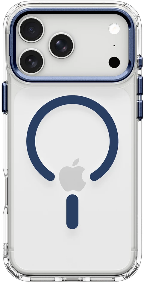 Dėklas Spigen Ultra Hybrid Optik S MagSafe, clear deep mėlynas – iPhone 18 Pro/17 Pro