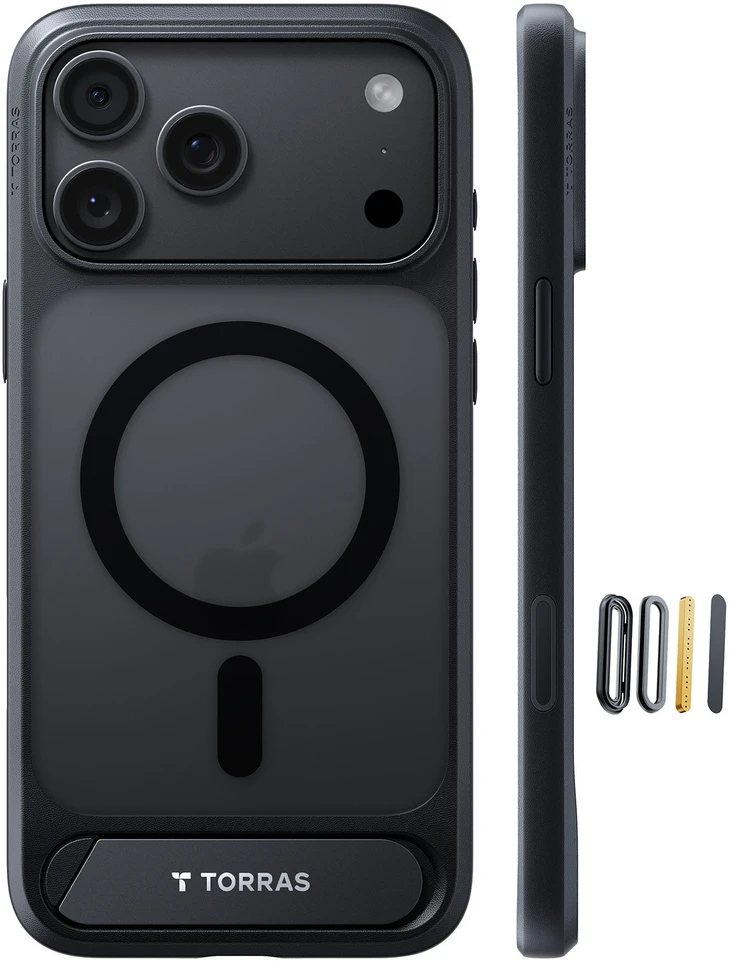 Dėklas Burga Torras Ostand L1, juodas – iPhone 18 Pro